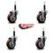 Service Caster 3.5'' Maroon Poly Wheel Swivel 3/4'' Expanding Stem Caster Set, 4PK SCC-EX20S3514-PPUB-MRN-34-4 - alternate 4